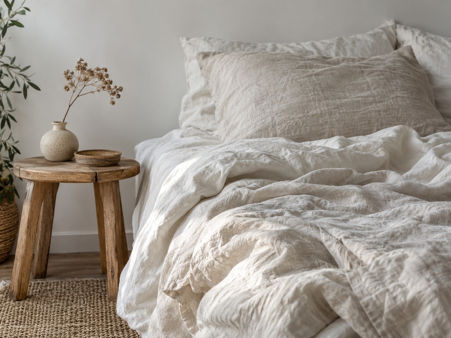 Restful Bedroom with linen duvet